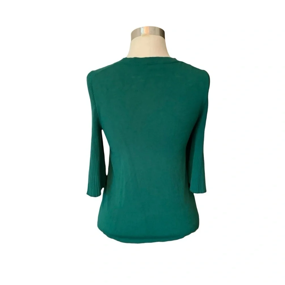 Ann Taylor cypress green trumpet sleeve sweater